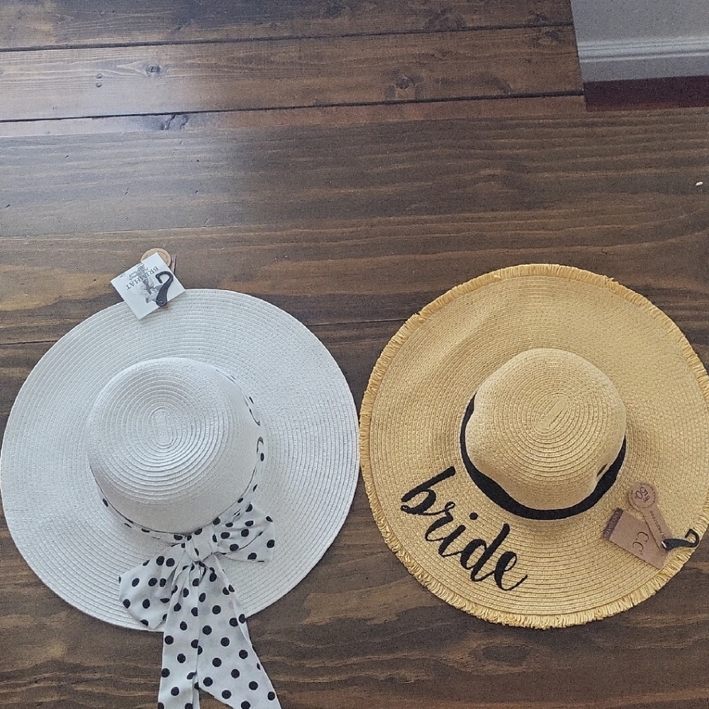 NWT Bridal Sun Hat Set